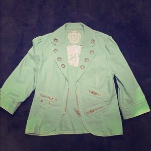 Green blazer with zippers